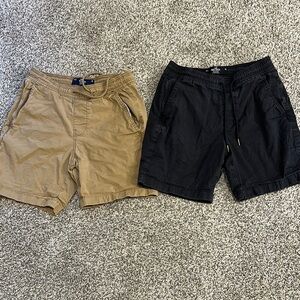 Hollister Men's Black and Tan Shorts 2 pair